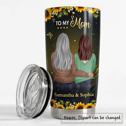 Personalized Tumbler For Mom From Daughter Sunflower Gift For Mama