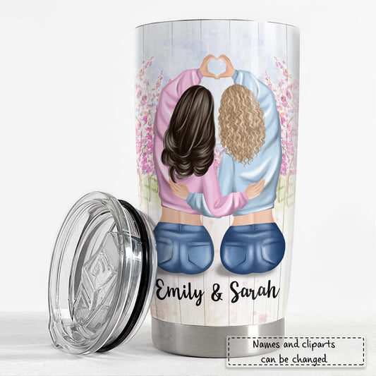 Personalized Tumbler For Sister Friend Funny Gift Custom 2 Peoples