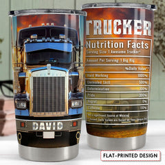 Personalized Tumbler For Trucker Nutrition Facts