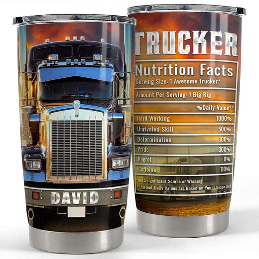 Personalized Tumbler For Trucker Nutrition Facts