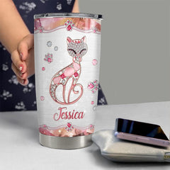 Personalized Tumbler Just A Girl Who Loves Cats Jewelry Style Gift