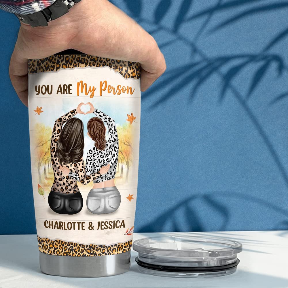 Personalized Tumbler Leopard Style For Bestie Soulmate Friendship