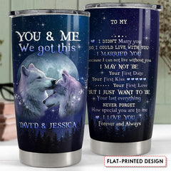 Personalized Tumbler Wolf Couple With Customize Name