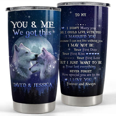 Personalized Tumbler Wolf Couple With Customize Name