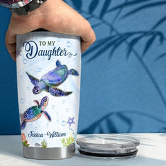 Personalized Turtle Tumbler To Daughter Son From Dad Mom Best Gift