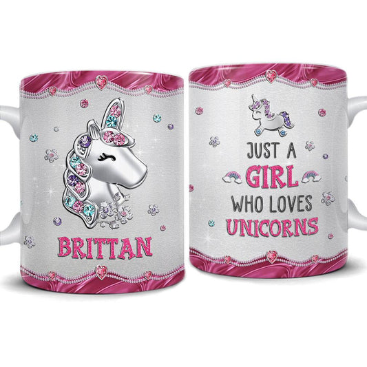 Personalized Unicorn Mug A Girl Who Loves Unicorns