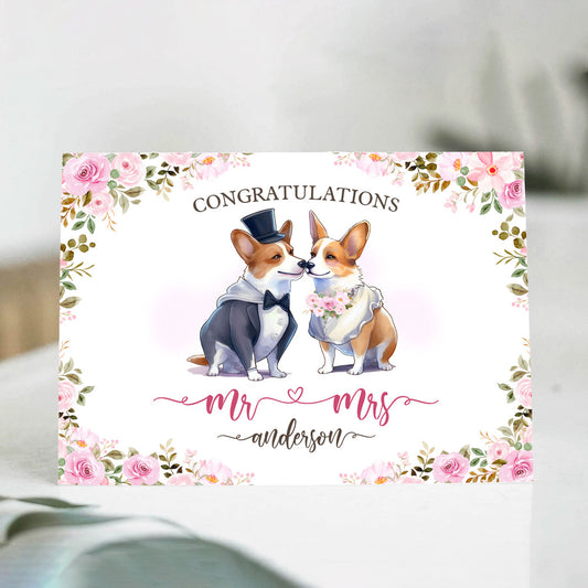 Personalized Wedding Greeting Card Congratulations Mr & Mrs