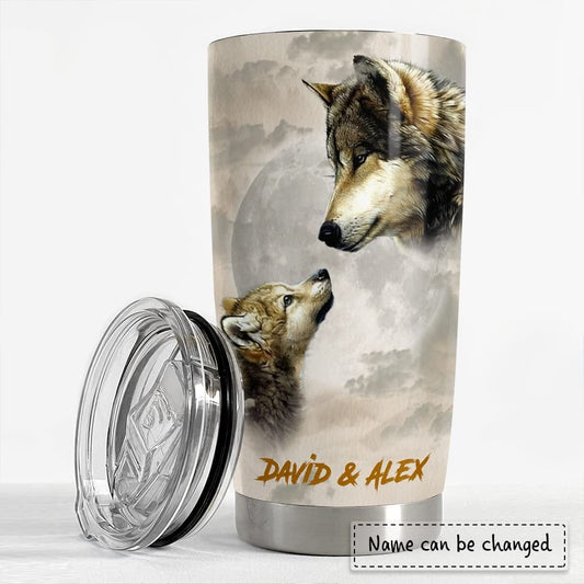 Personalized Wolf Tumbler Dad And Son Gift On Father Day Best Gift