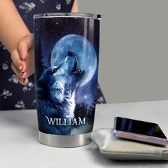 Personalized Wolf Tumbler With Customize Name