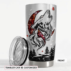 Personalized Wolf Tumbler With Customize Name Jewelry Drawing