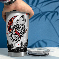 Personalized Wolf Tumbler With Customize Name Jewelry Drawing