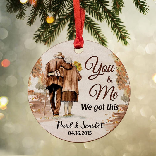 Personalized Wood Couple Ornament We Got This