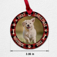 Personalized Wood Dog Ornament First Christmas