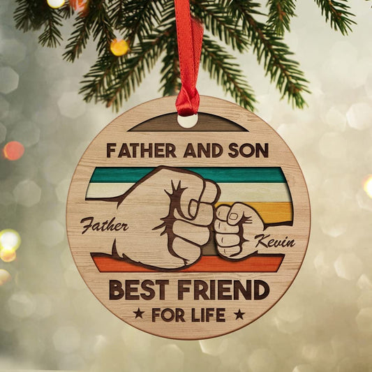 Personalized Wood Father And Son Ornament Best Friend For Life