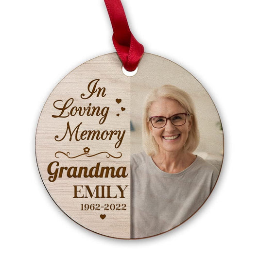 Personalized Wood Memorial Grandma Ornament Christmas Gift