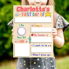 Personalized Wooden School Sign First Day Of Kindergarten