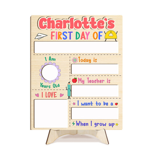 Personalized Wooden School Sign First Day Of Kindergarten