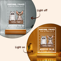 Purrsonal Stalker Personalized Led Night Light for Cat Mom Cat Dad