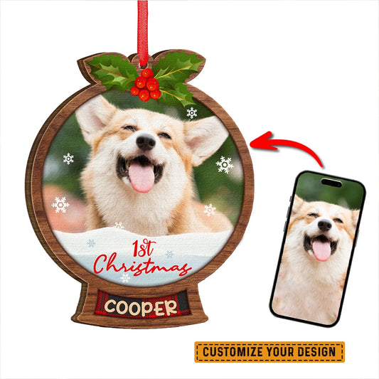 Snowball Custom Photo of Dog Personalized Ornament