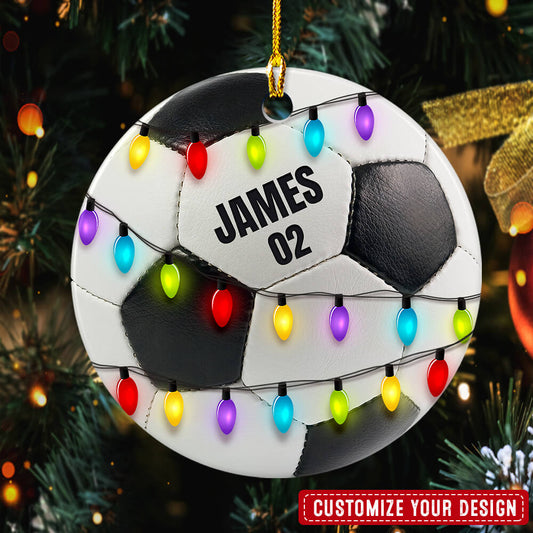 Soccer Ball Shape Christmas Personalized Ornament