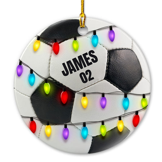 Soccer Ball Shape Christmas Personalized Ornament