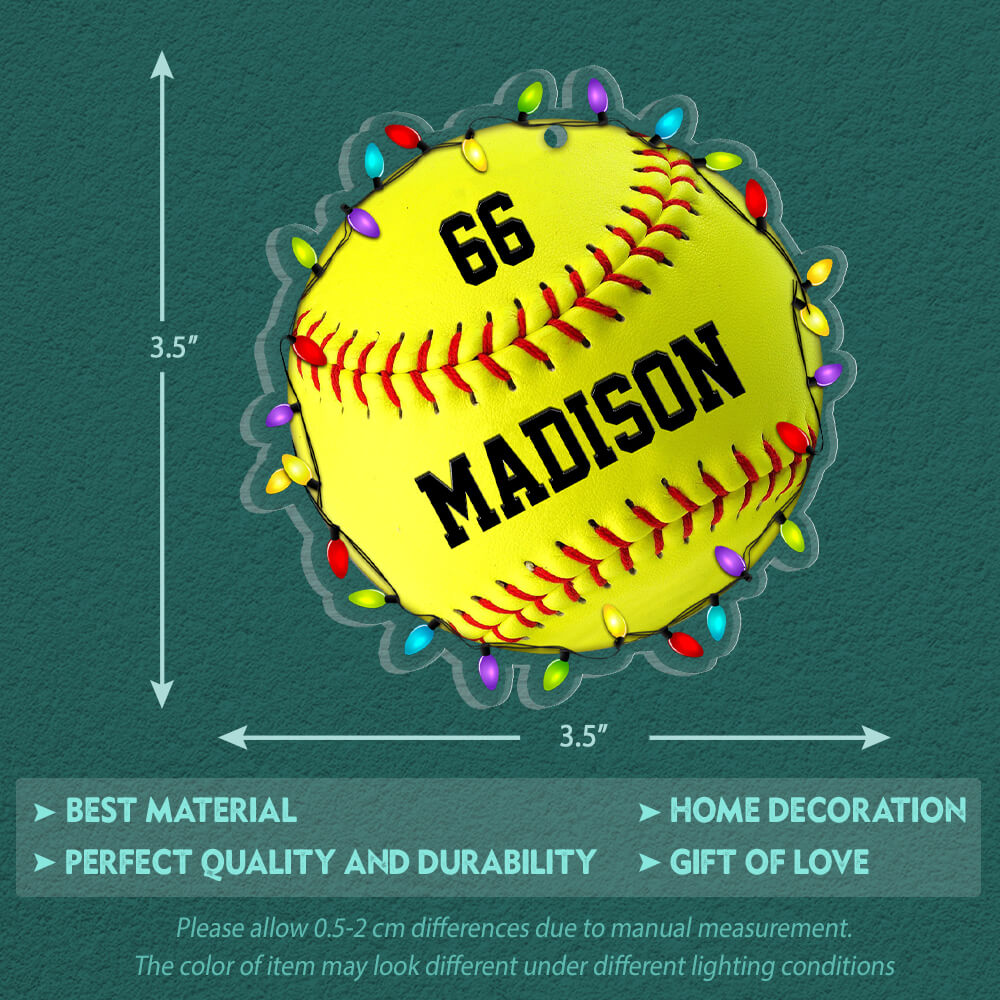 Softball Christmas Personalized Ornament