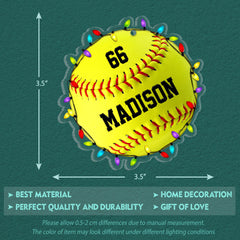 Softball Christmas Personalized Ornament