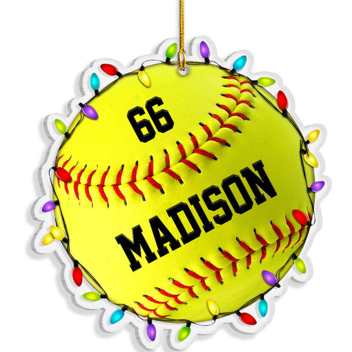 Softball Christmas Personalized Ornament