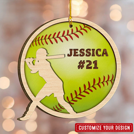 Softball Girl Christmas Personalized Ornament