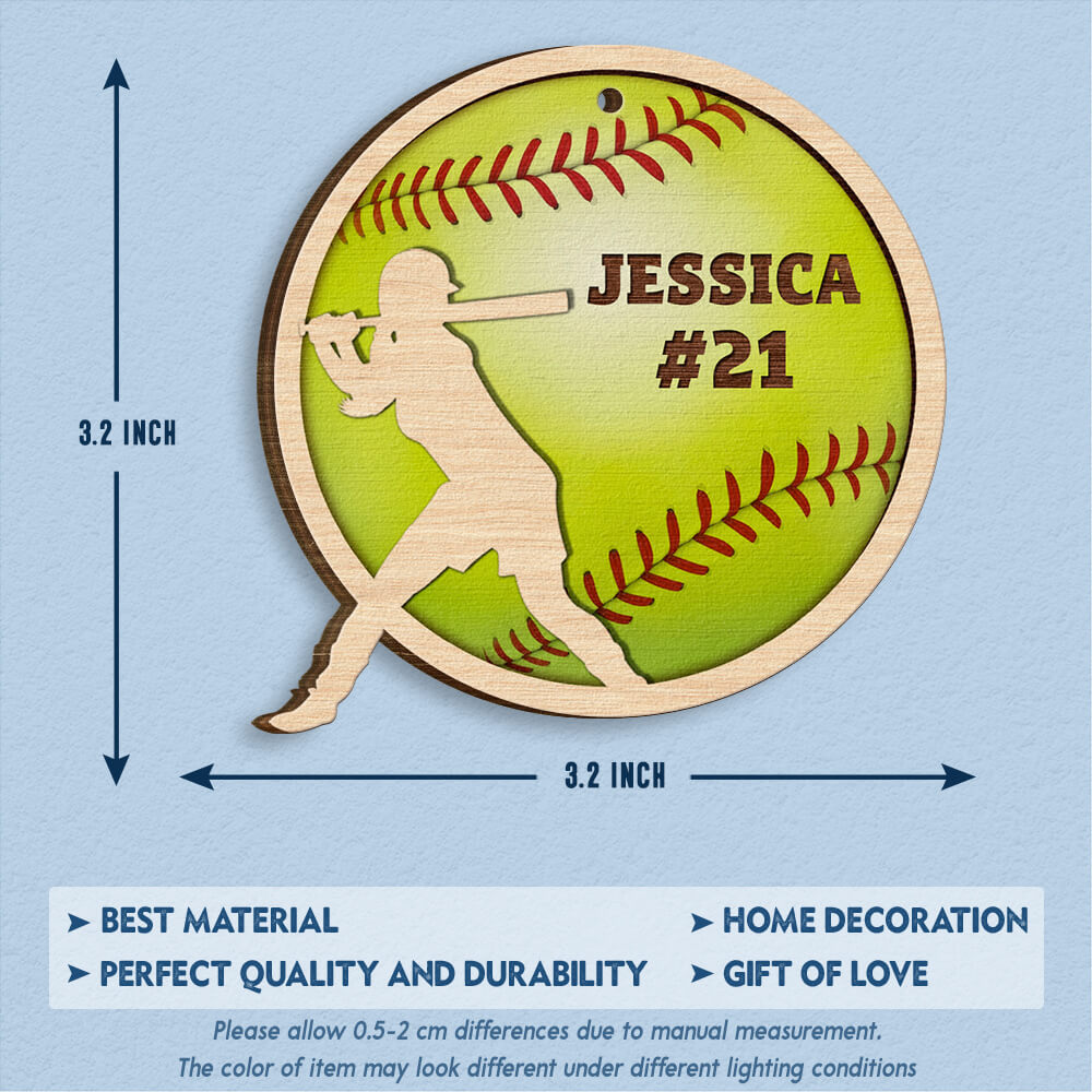 Softball Girl Christmas Personalized Ornament