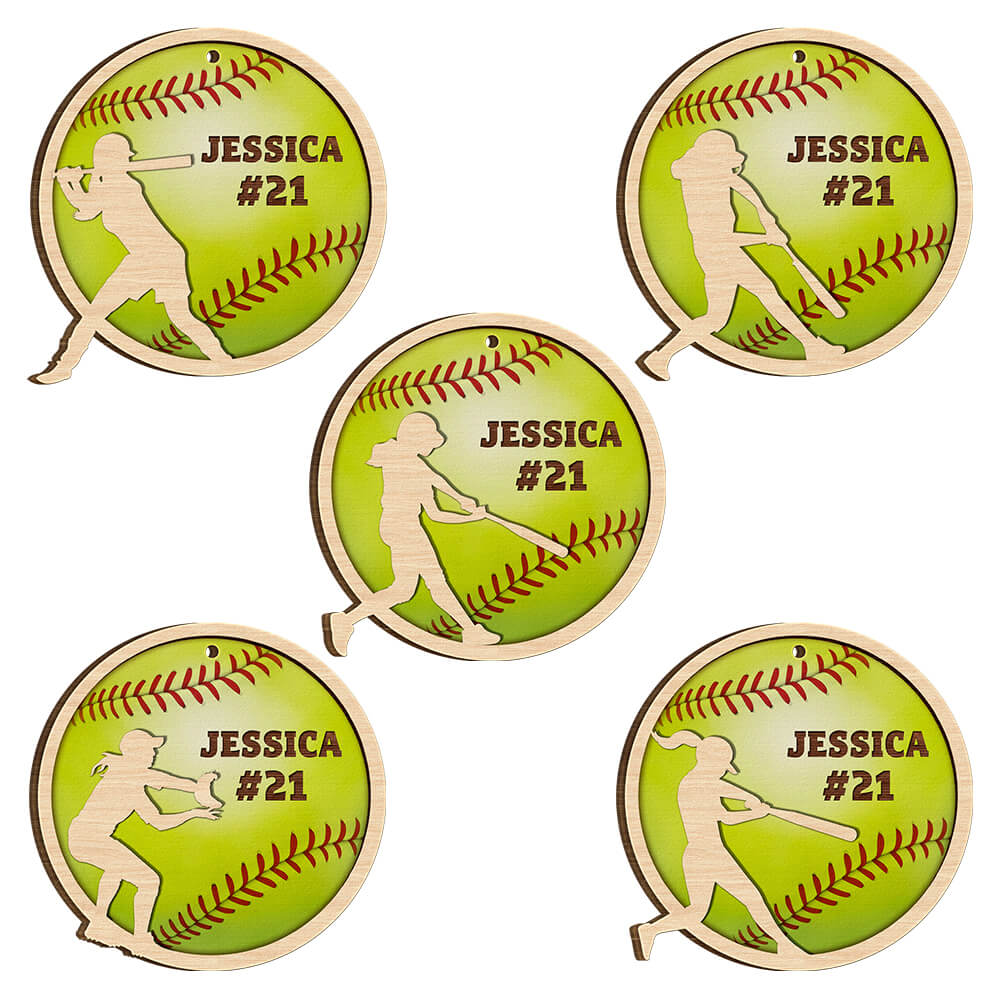 Softball Girl Christmas Personalized Ornament