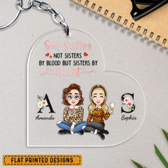 Soul Sisters Sisters By Heart Personalized Keychain