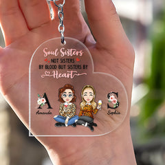 Soul Sisters Sisters By Heart Personalized Keychain
