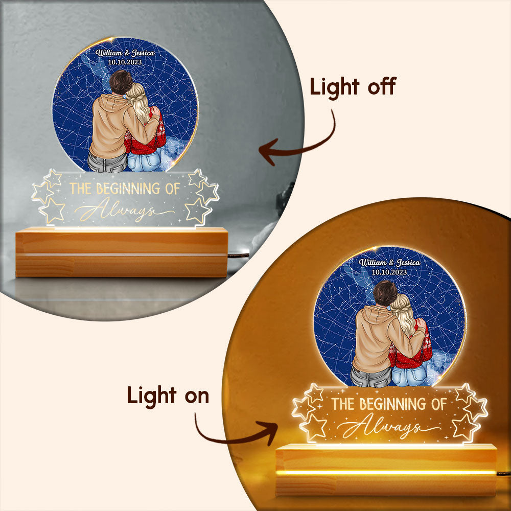 Star Map We Decided On Forever Personalized Led Night Light For Couple