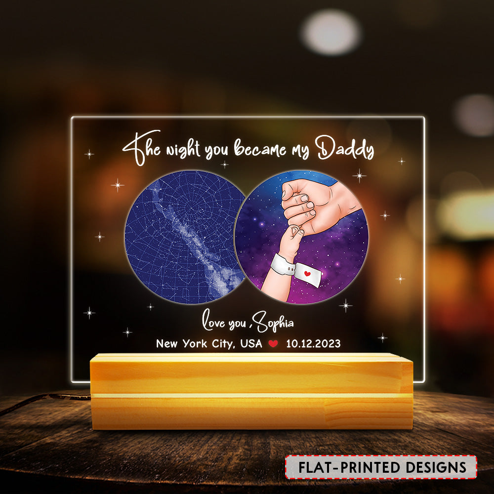 The Night You Became My Daddy Personalized Led Night Light