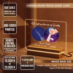 The Night You Became My Daddy Personalized Led Night Light