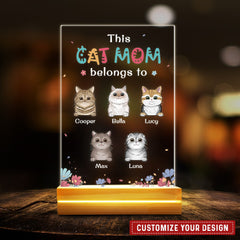 This Cat Mom Belongs To Personalized Led Night Light