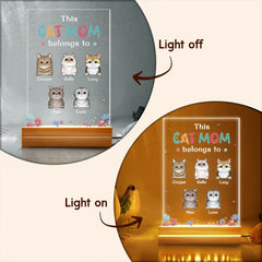 This Cat Mom Belongs To Personalized Led Night Light