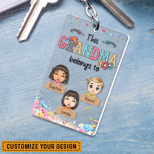 This Grandma Belong To Personalized Keychain