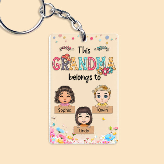 This Grandma Belong To Personalized Keychain