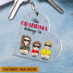 This Grandma Belongs To Personalized Keychain Gift For Your Loved One