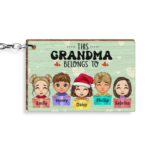 This Grandma Belongs To Personalized Keychain