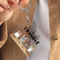 Trouble Maker Cat Lover Personalized Keychain