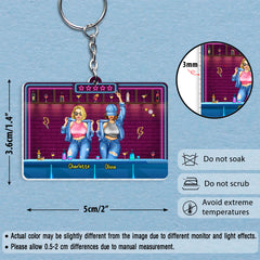 We're Trouble When We're Together Personalized Keychain For Friends