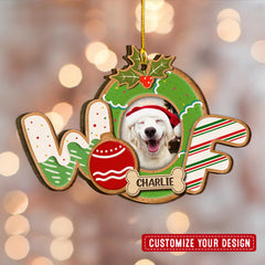 Woof Cookie For Christmas Custom Photo of Dog Personalized Ornament