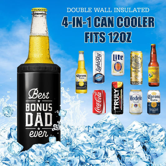 Best Bonus Dad Ever Can Cooler Gift For Dad On Father's Day Birthday