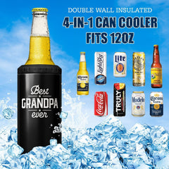 Best Grandpa Ever Can Cooler Gift For Grandpa On Father's Day Birthday