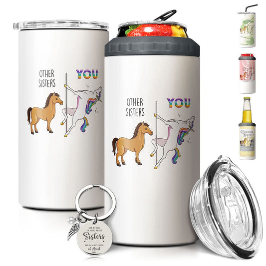 Can Cooler Gifts For Sister Funny Unicorn Koozie On Birthday