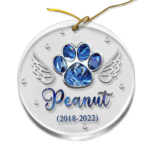 Personalized Acrylic Angel Wing Pet Memorial Ornament