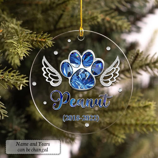Personalized Acrylic Angel Wing Pet Memorial Ornament